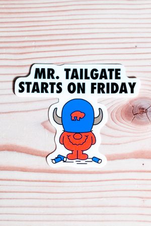 Mr. Tailgate Starts on Friday Sticker