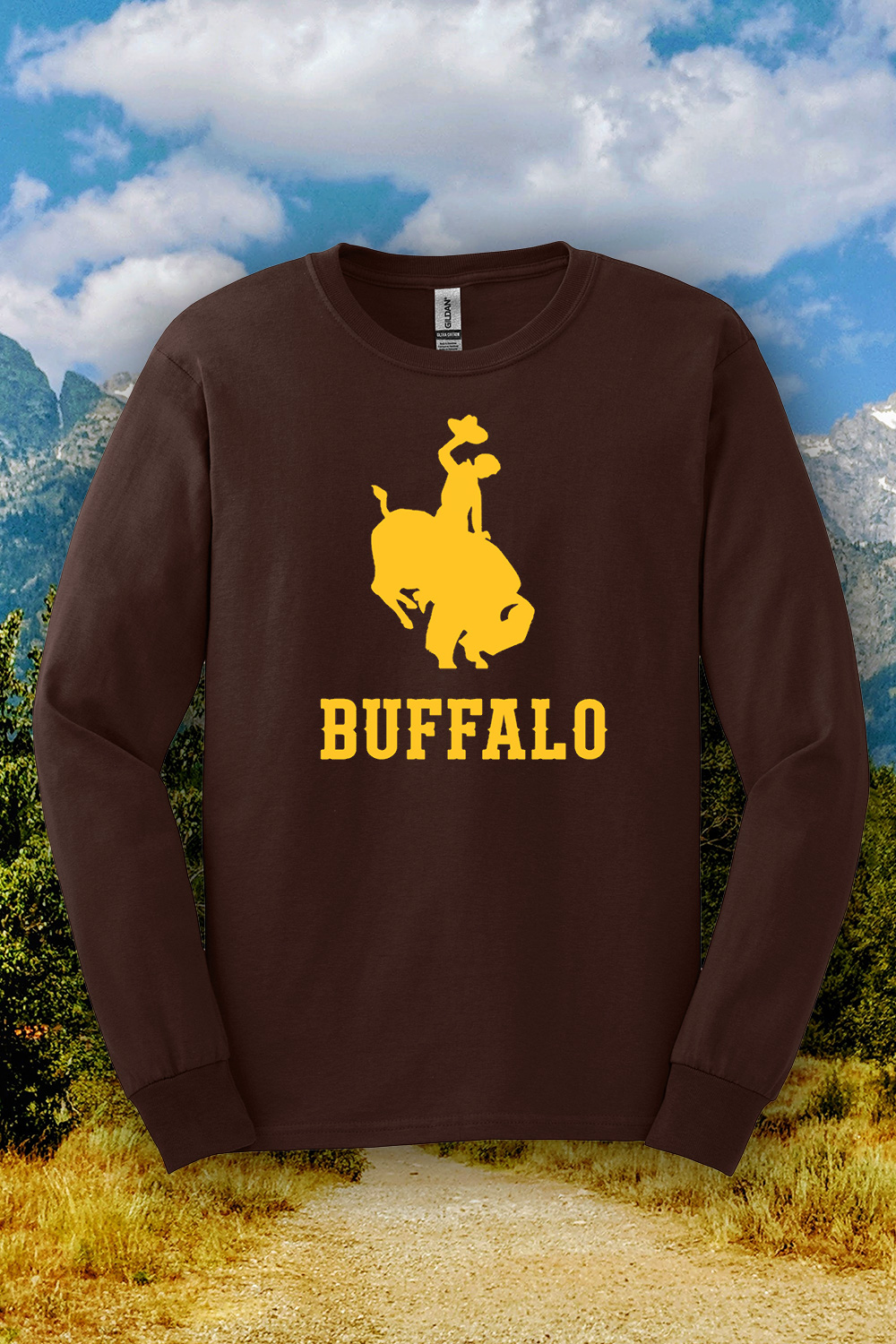Wyoming Bucking Buffalo Long Sleeve T-Shirt